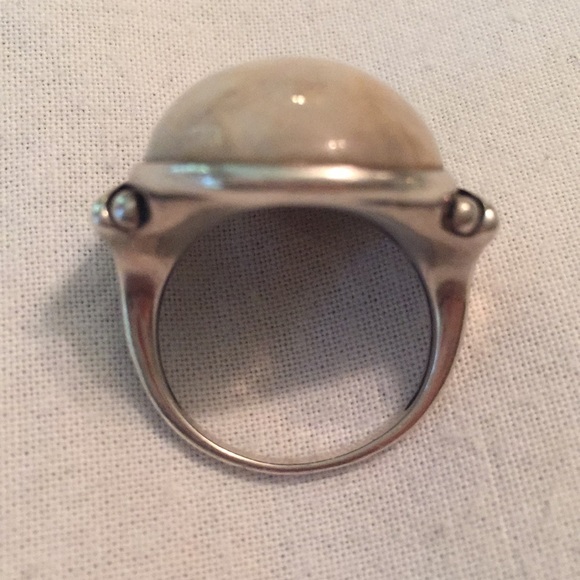 ♥️ Silver ring with off-white agate stone ♥️ - Picture 5 of 8